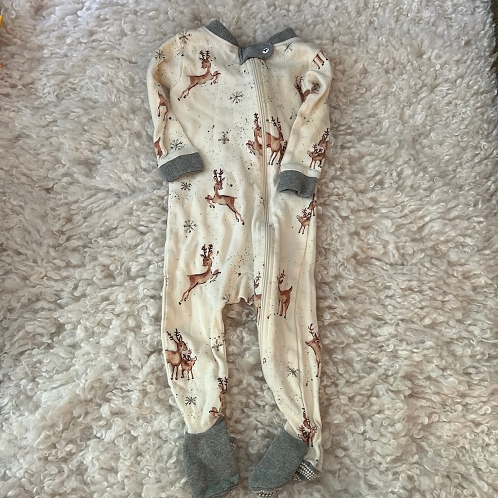 Burt’s Bees Christmas Reindeer Footies 3-6M